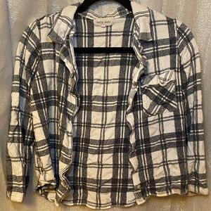 Bella Dahl Black and White Plaid Shirt